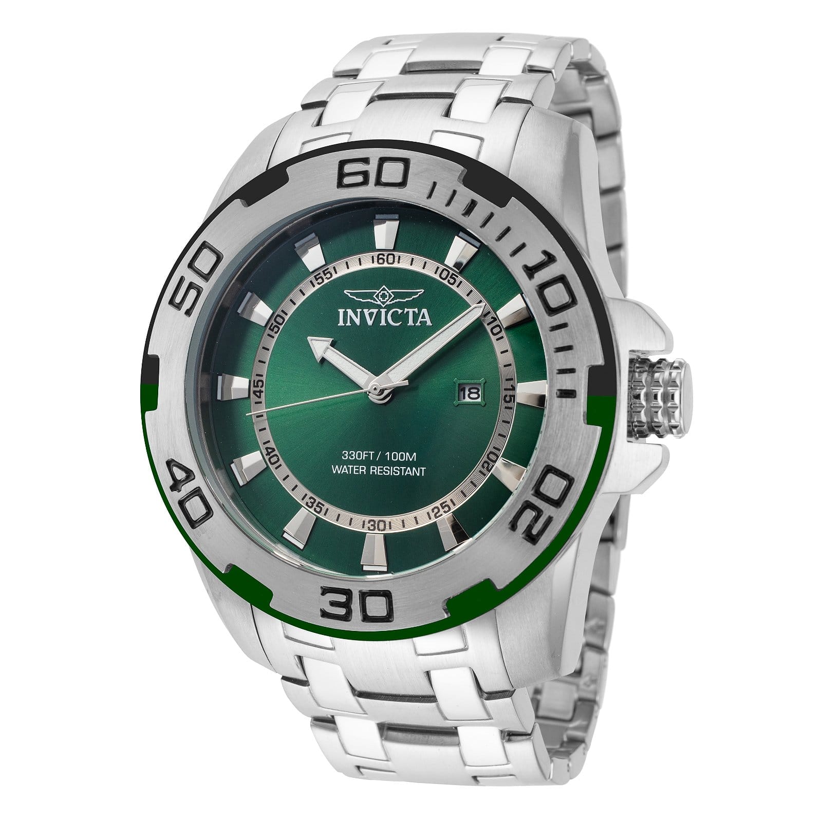 Invicta Men's IN-39117 Pro Diver 50mm Green Dial Stainless Steel Watch