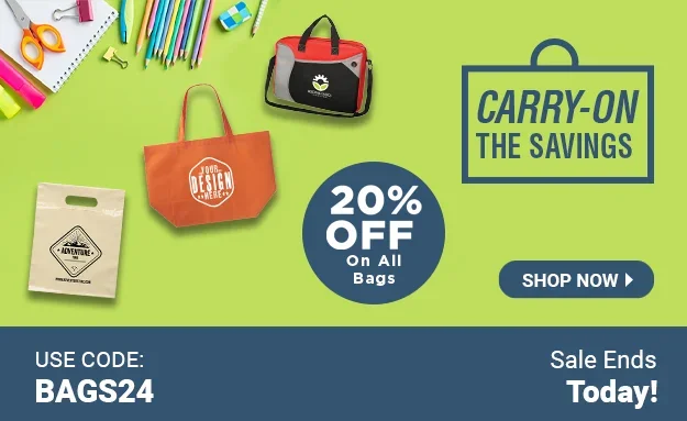 Carry On the Savings | 20% Off All Bags | Use Code: BAGS24 | Sale Ends Today | Shop Now