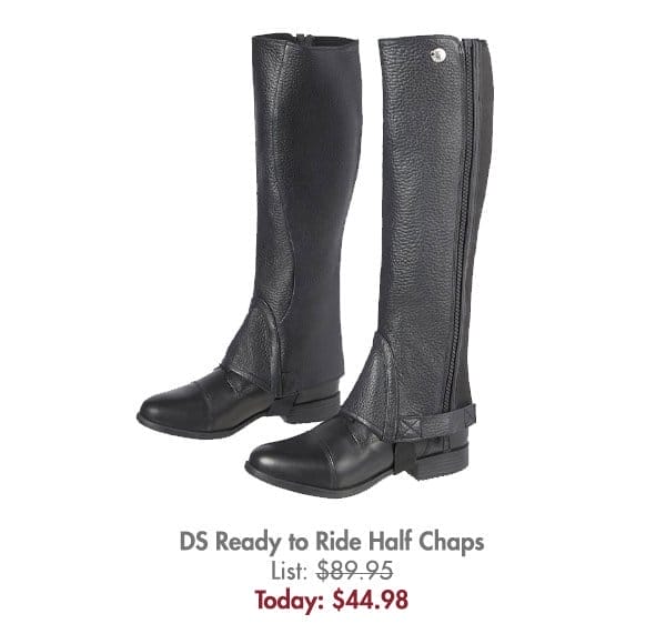 DS Ladies’ Ready to Ride Half Chaps - \\$44.98