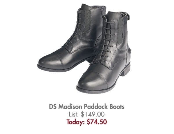 Ladies’ Madison Paddock Boots - \\$74.50
