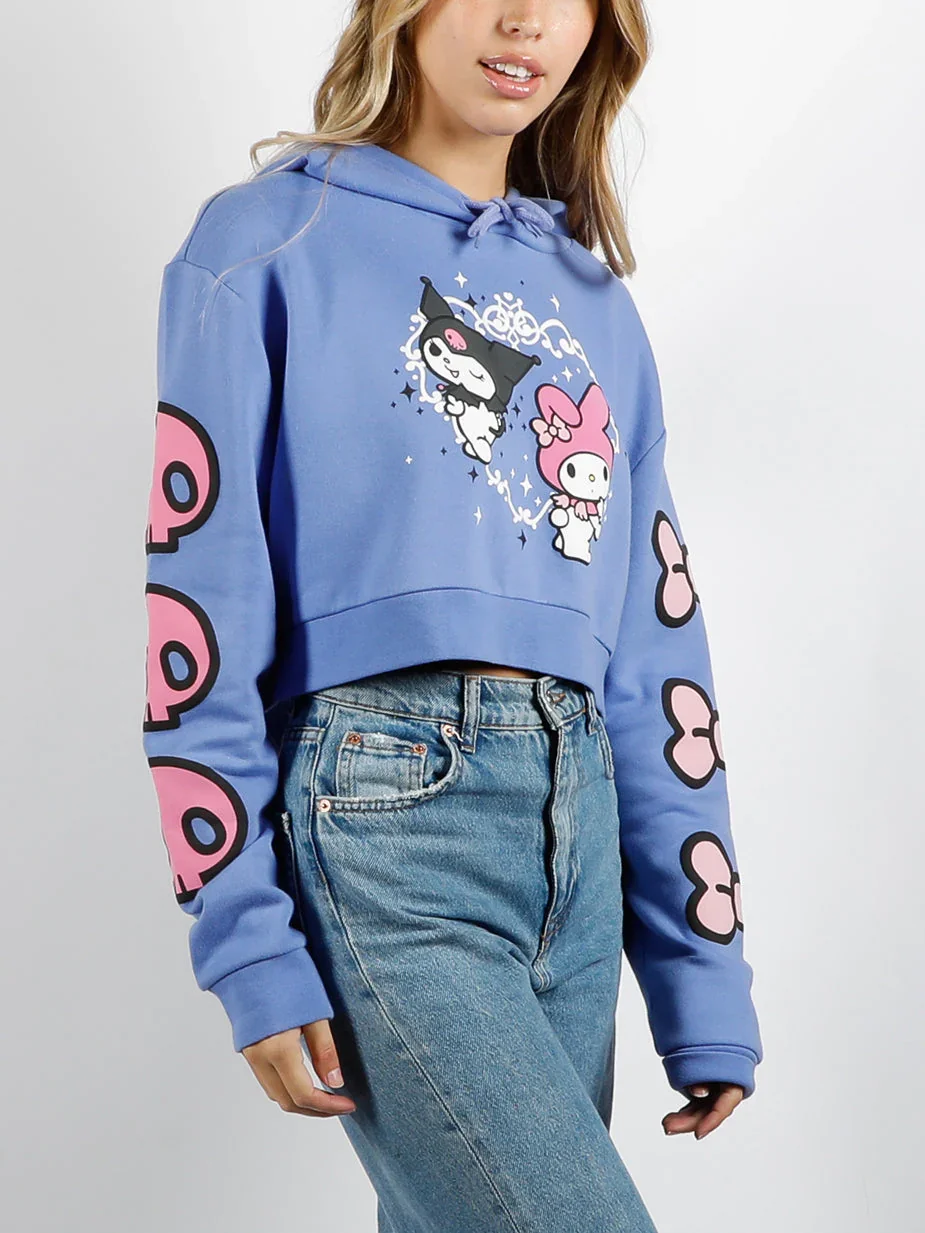 Image of KUROMI & MY MELODY CROPPED HOODIE
