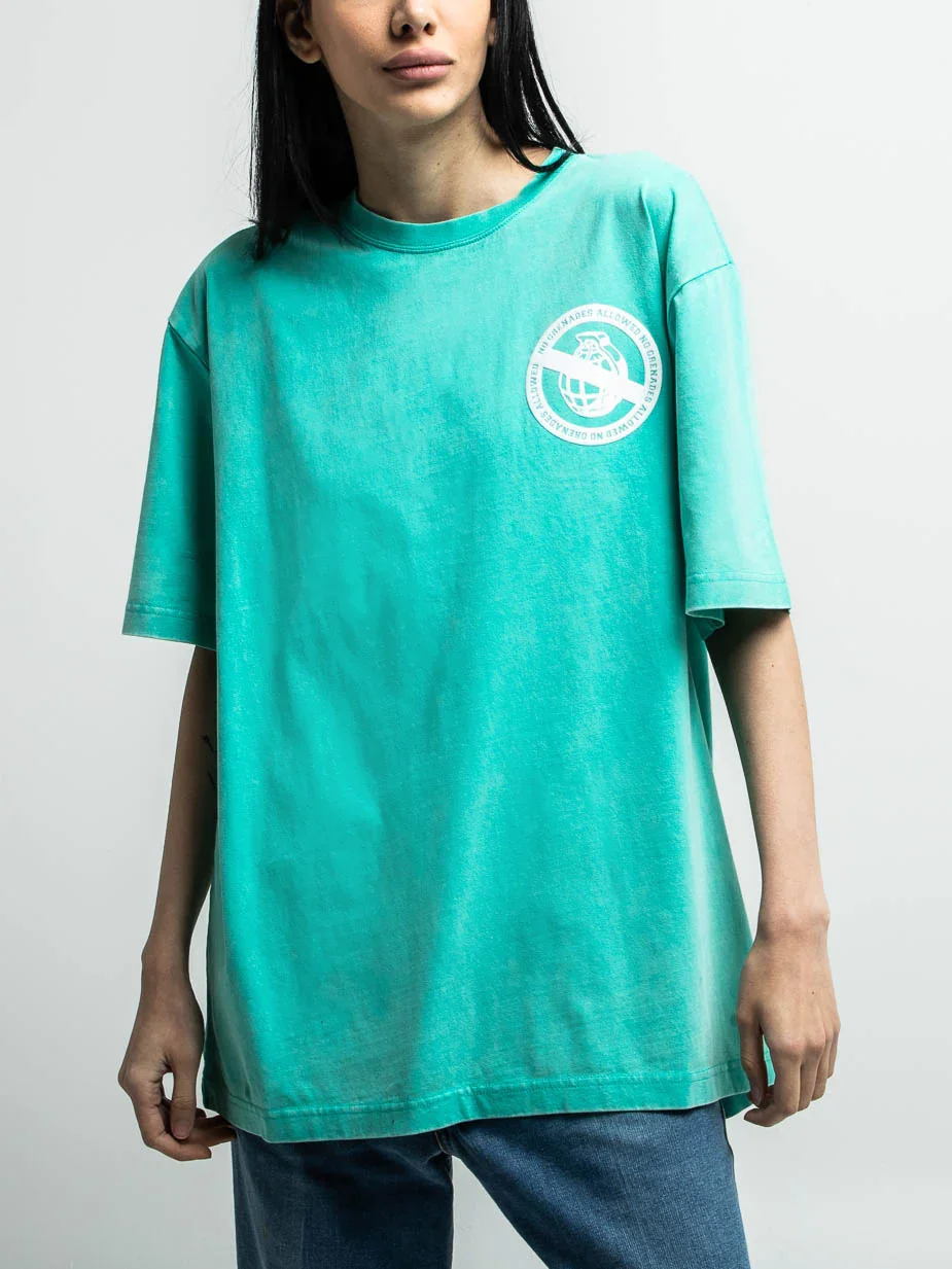 Image of No Grenades Allowed Teal Tee