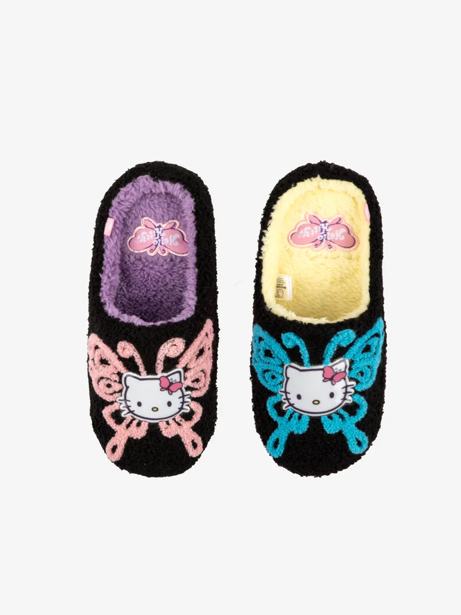 Image of Hello Kitty Butterfly Fuzzy Slippers
