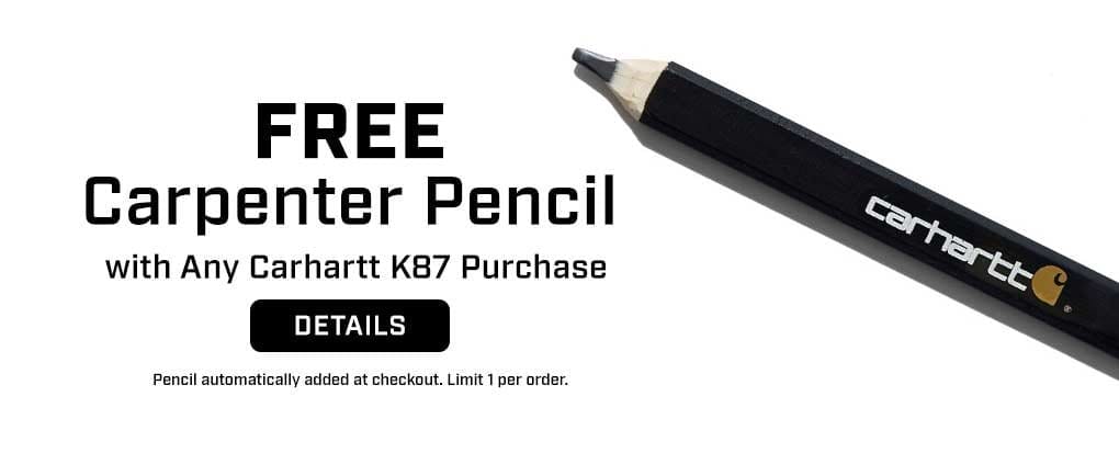 Free Carhartt Pencil with K87 Sale