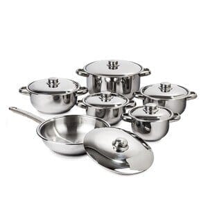 4Home set oale inox cu capac inox Destiny, 12 piese