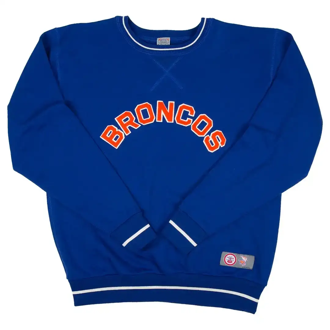 Image of Denver Broncos Vintage Crewneck Sweatshirt - Royal Blue