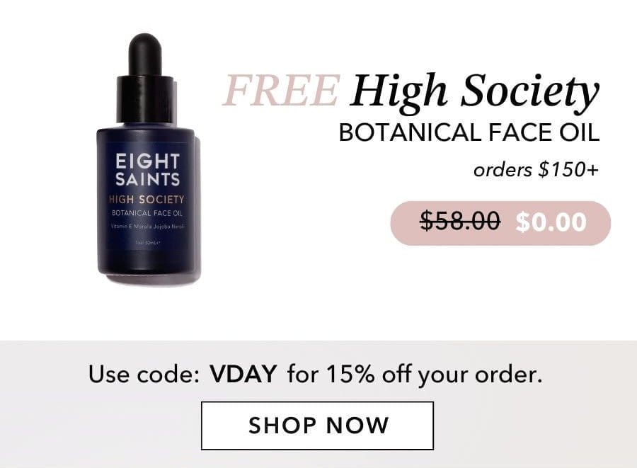 Free High Society Face Oil with \\$150+ order