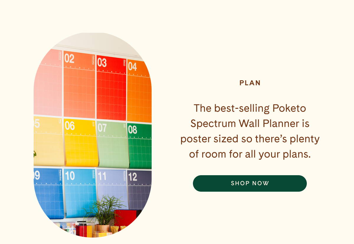 PLAN | The best-selling Poketo Spectrum Wall Planner is poster sized so there's plenty of room for all your plans. | Shop Now