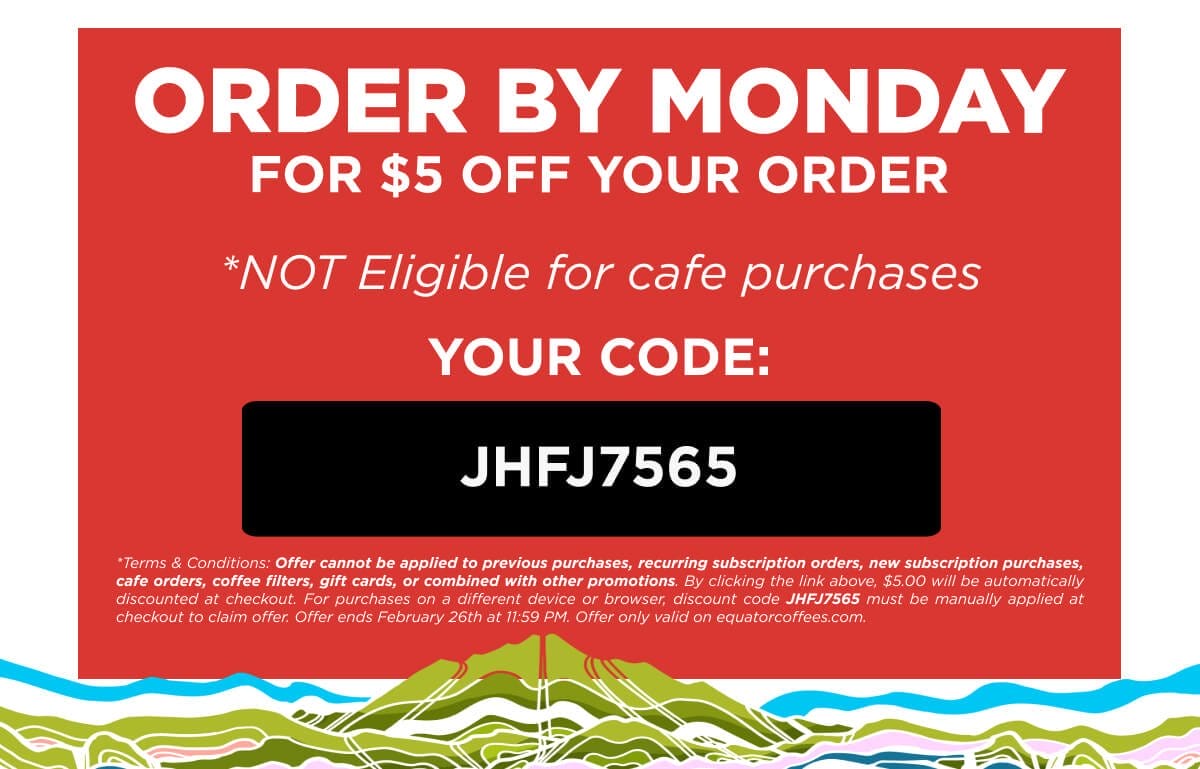 Order by Monday for \\$5 OFF Your Order qith code JHFJ7565