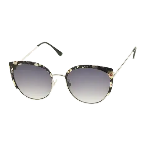 NINE WEST - Metal Cateye with Enamel Sunglasses