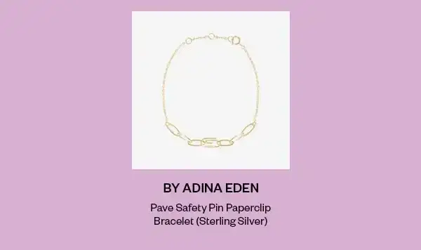 BY ADINA EDEN Pave Safety Pin Paperclip Bracelet (Sterling Silver)