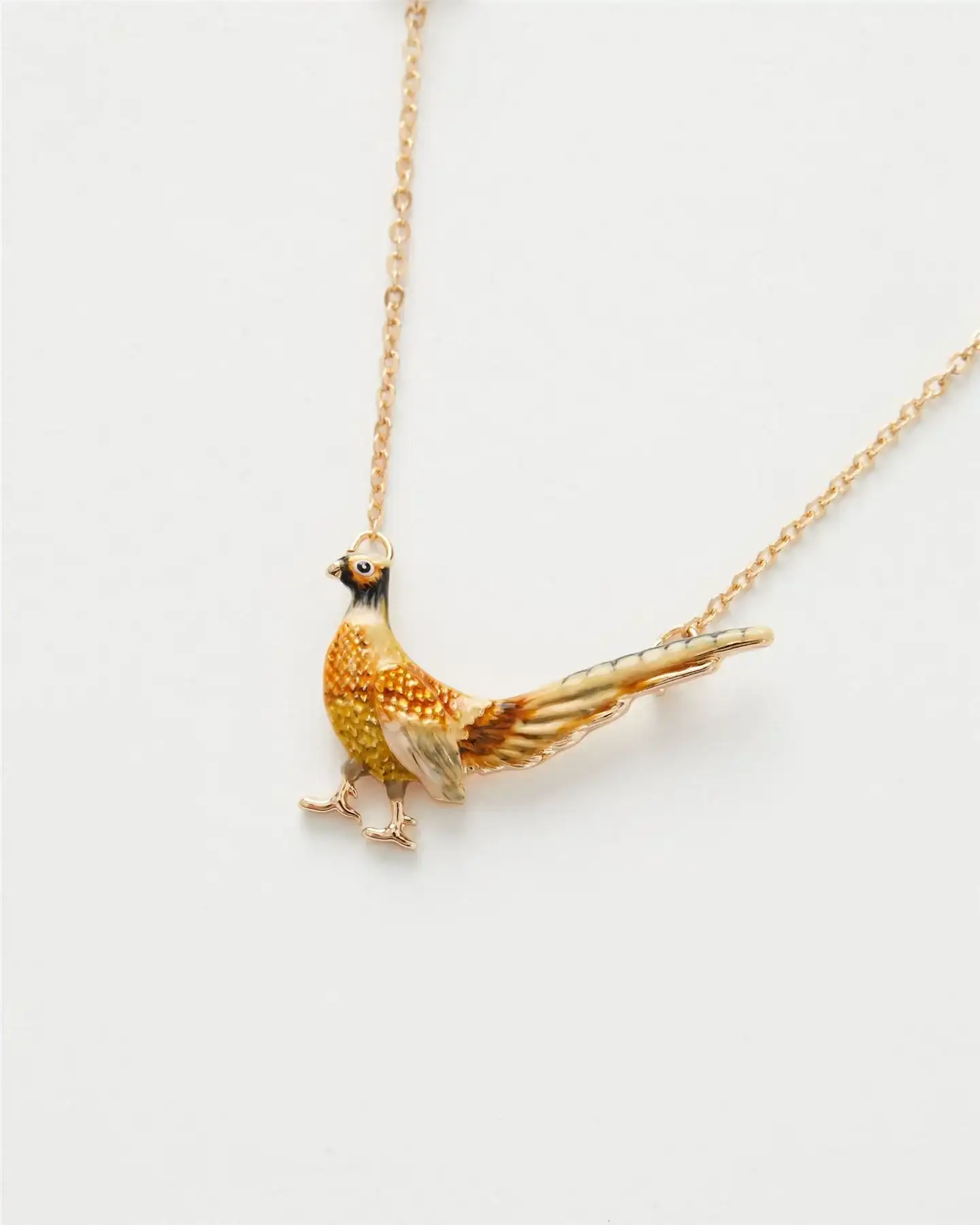 Image of Enamel Pheasant Short Necklace