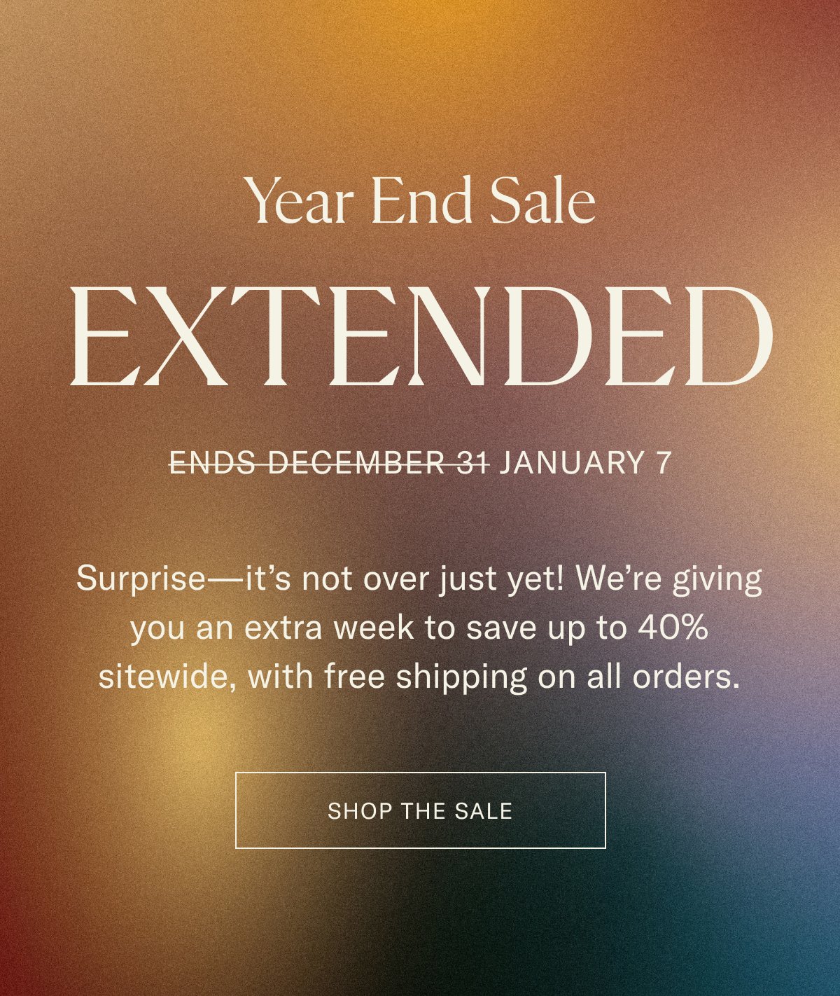 Year End Sale extended