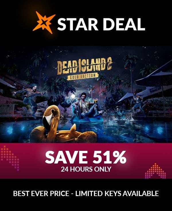 Star Deal! Dead Island 2: Gold Edition. Save 51% for the next 24 hours only! Limited keys available