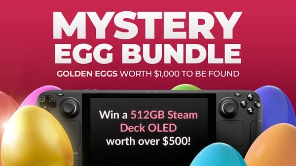Mystery Egg Bundle: Golden Eggs worth \\$1,000 to be found! Plus, be in with the chance to win a 512GB Steam Deck OLED worth over \\$500!