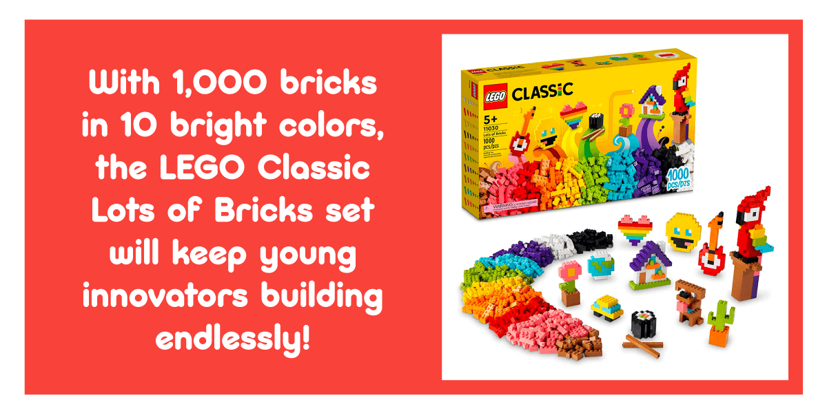 LEGO Classic - Lots of Bricks - With 1,000 bricks in 10 bright colors, the LEGO Classic Lots of Bricks set will keep young innovators building endlessly!