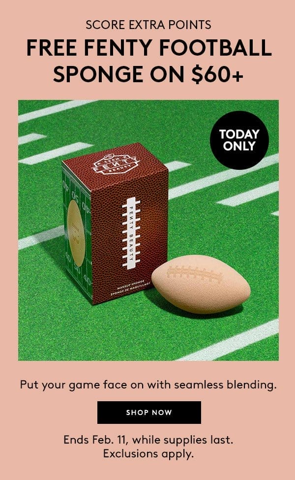 free fenty football sponge on 60 plus orders