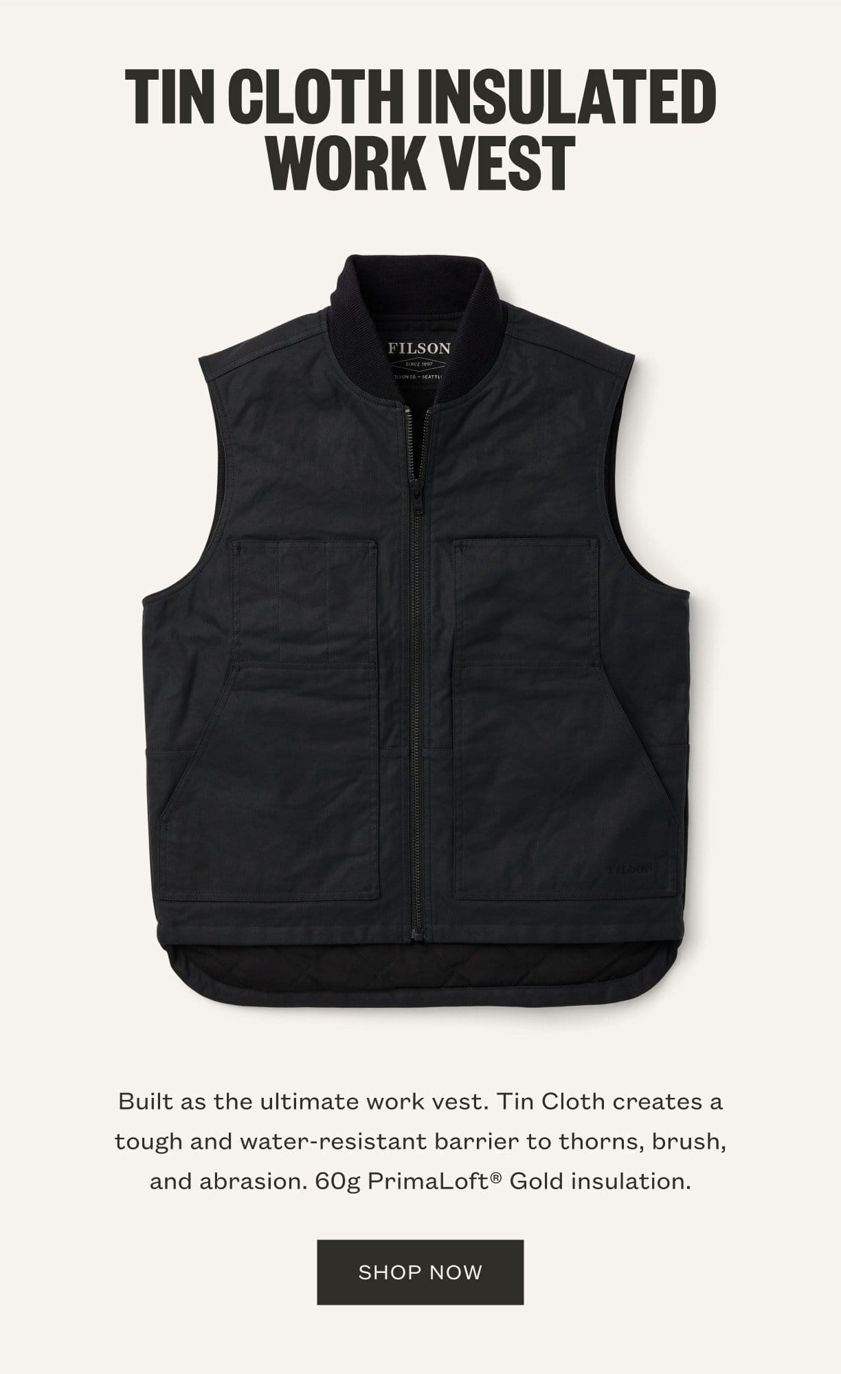 Tin Cloth Insulated Work Vest