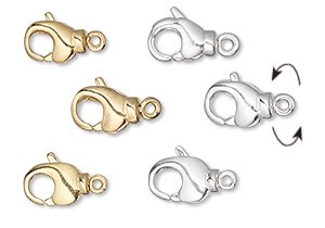 Plated Brass Lobster Claw Swivel Clasps