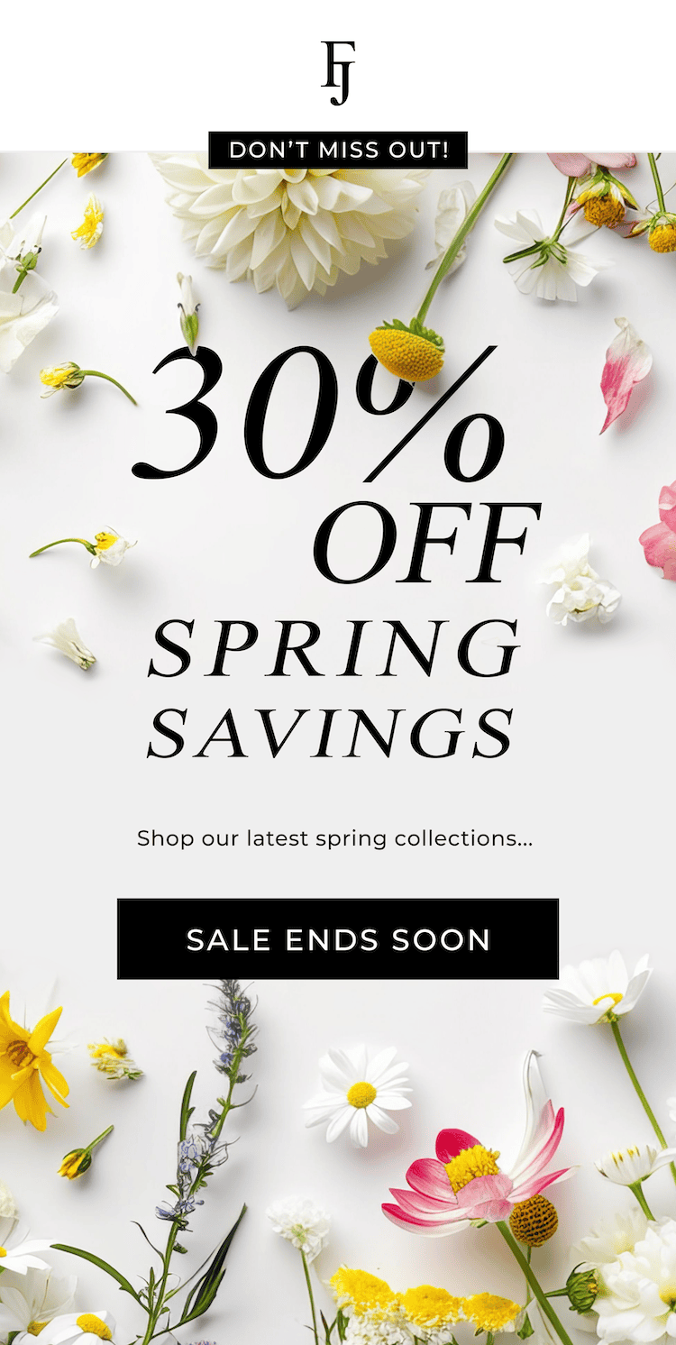 Spring Sale: 30% Off Spring Shop