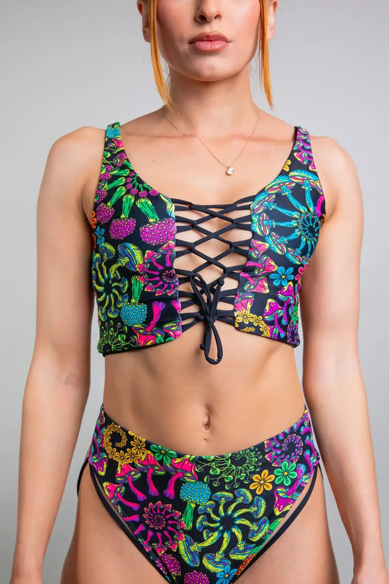 Image of PsyBloom Lace Up Top