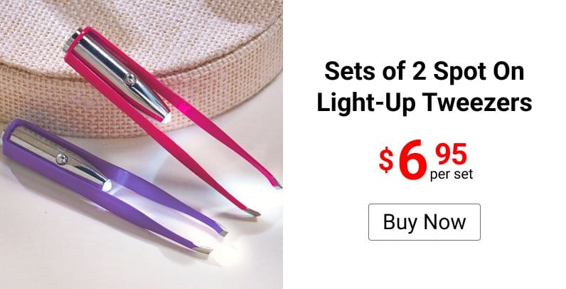 Sets of 2 Spot On Light-Up Tweezers
