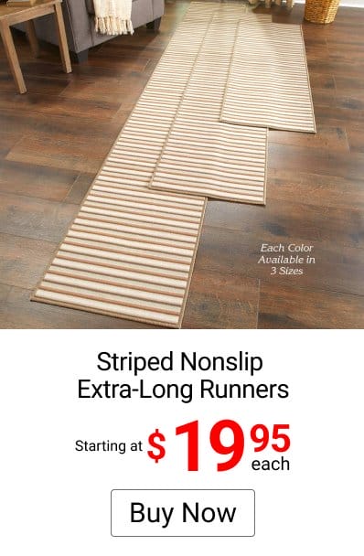 Striped Nonslip Extra-Long Runners