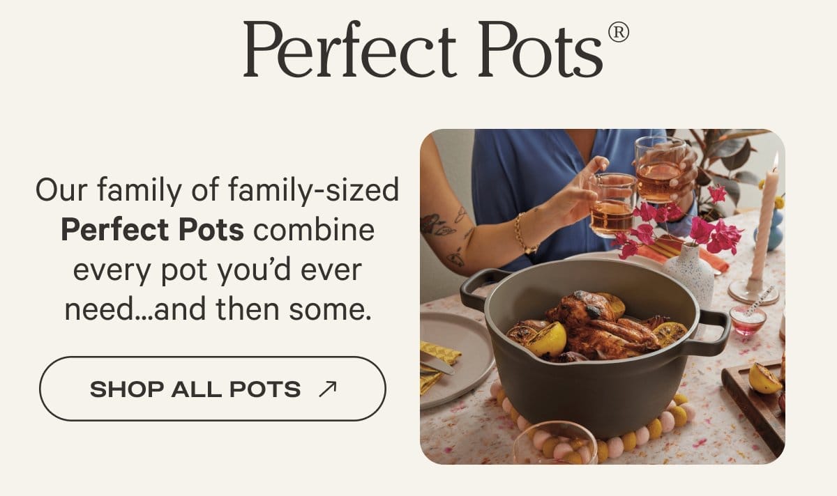 Perfect Pots - Our family of family-sized Perfect Pots combine every pot you'd ever need... and then some. - Shop All Pots