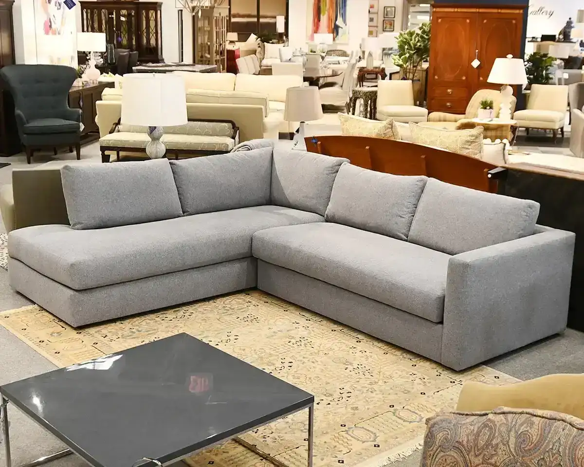  Pottery Barn 'Carmel' Platinum Upholstered 2 Piece Sectional 