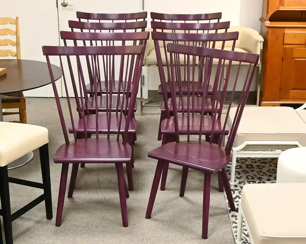  Set of 8 O&G Studio Colt High-back Dining Side Chairs in Beet 