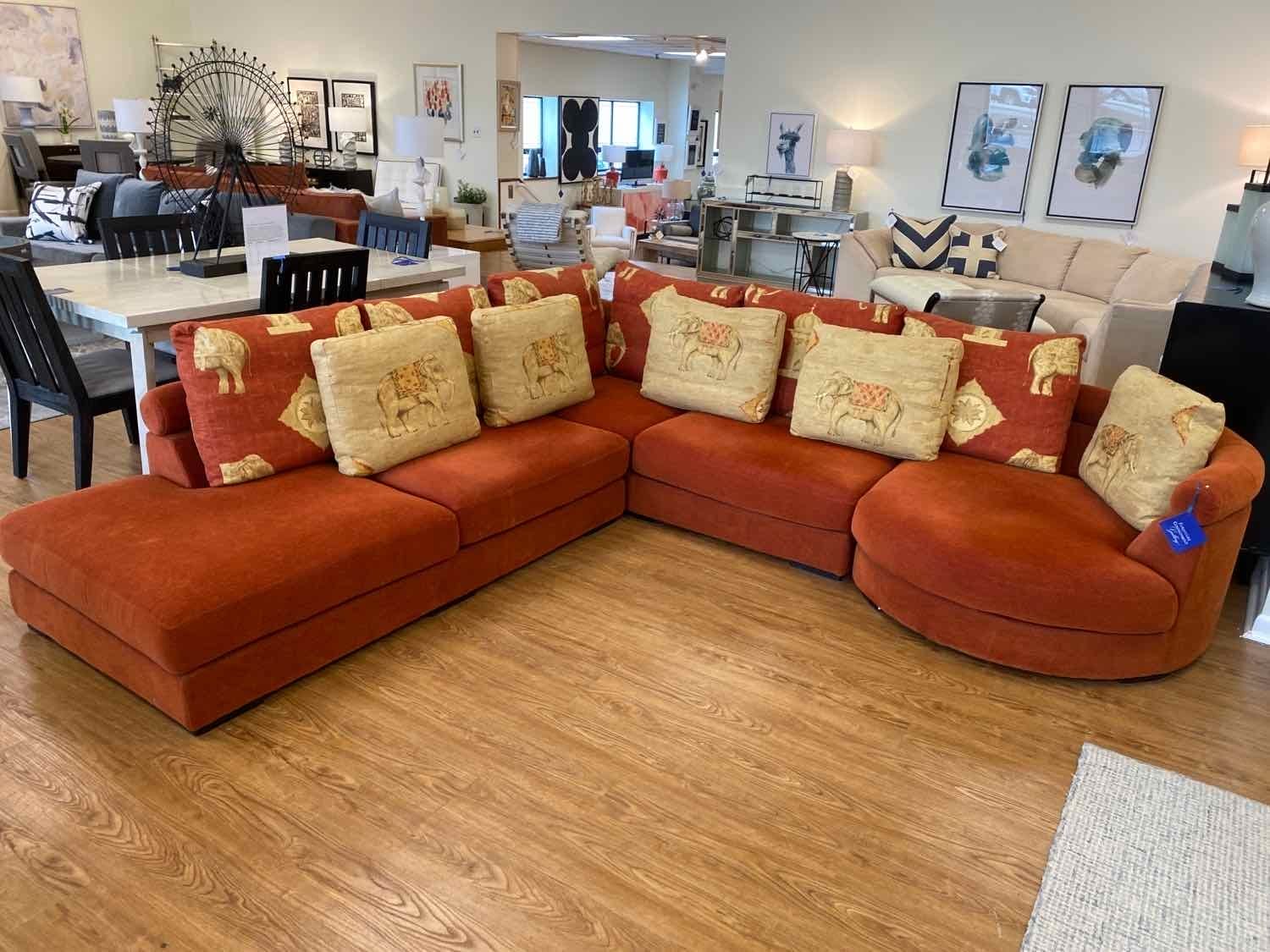 Three Piece Roche Bubois Sectional with Bumper Chaise