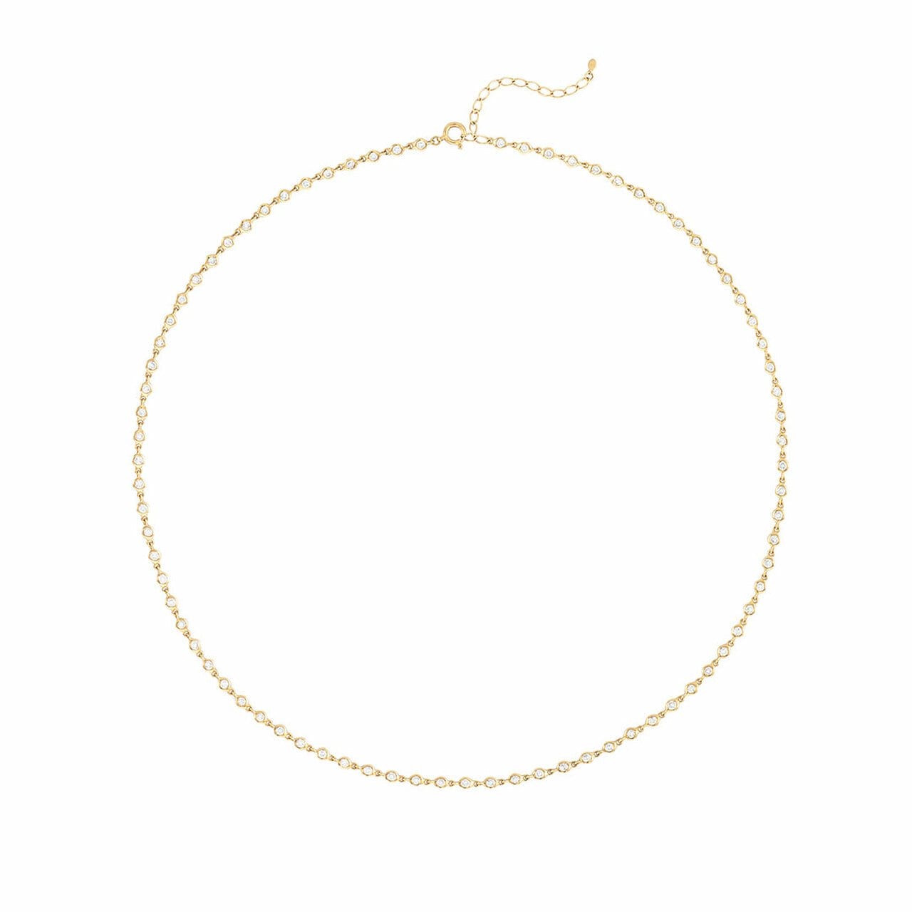 Image of Beatrice 18K Yellow Gold Bezel Diamond Tennis Necklace (2 1/4 TCW)