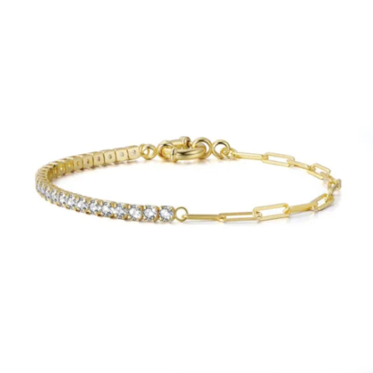 Image of La Kaiser Indecisive 18K Yellow Gold Vermeil Paperclip Chain Tennis Bracelet