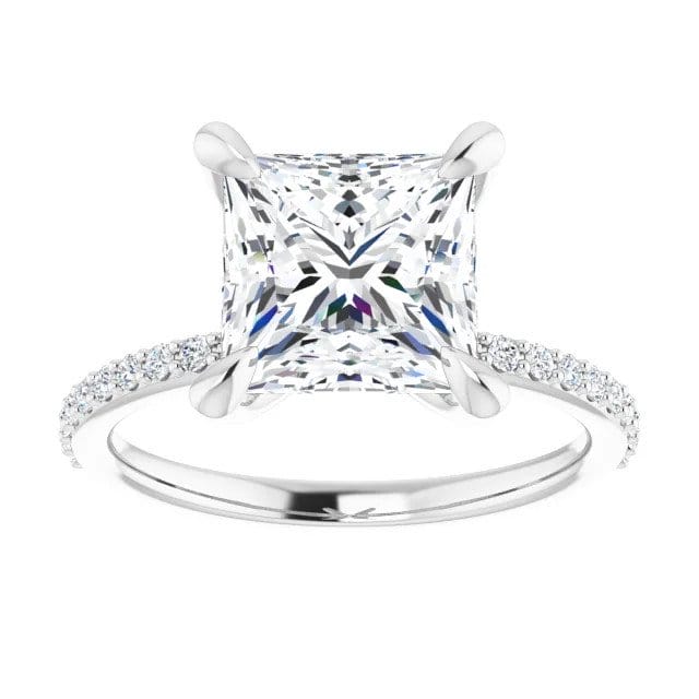 Image of Calia Platinum Princess Moissanite Straight Engagement Ring (3 TCW)