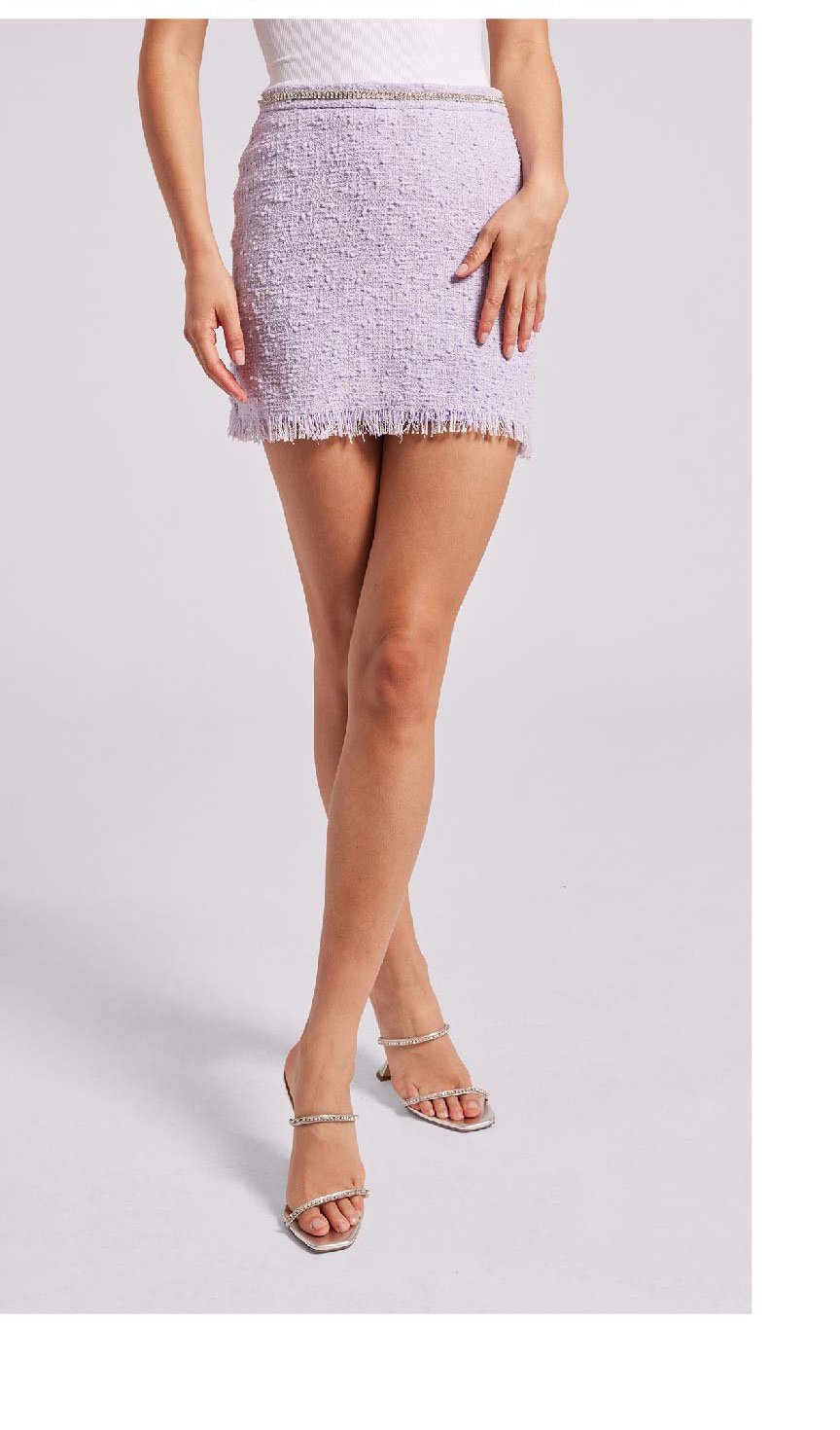 Sheena Tweed Skirt - Lilac >> Shop Now