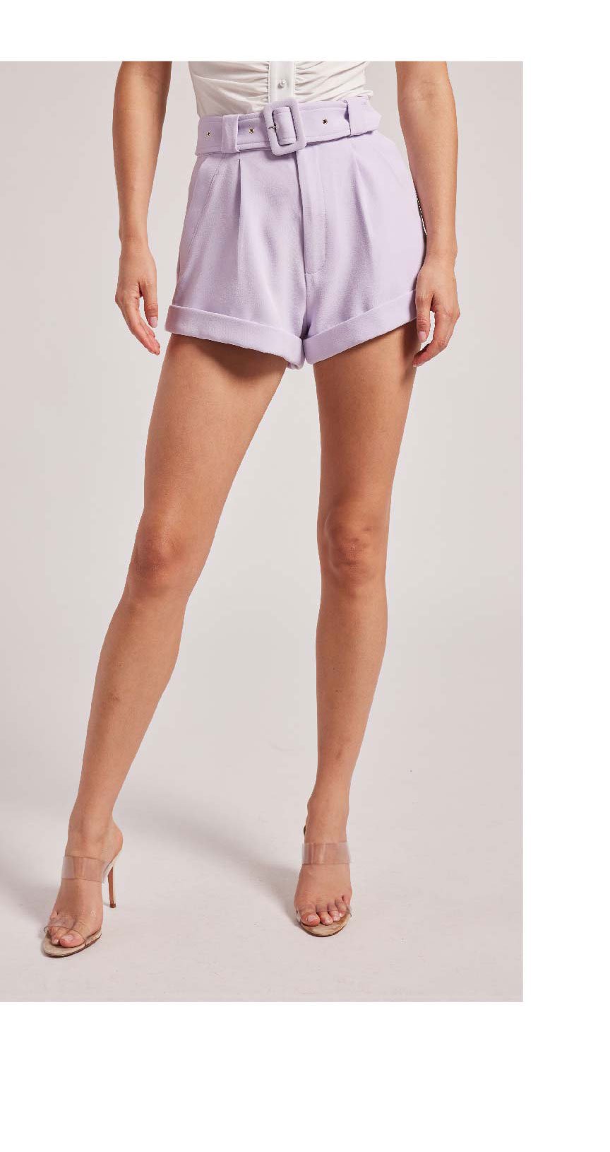 Belen Crepe Shorts - Lilac > Shop Now