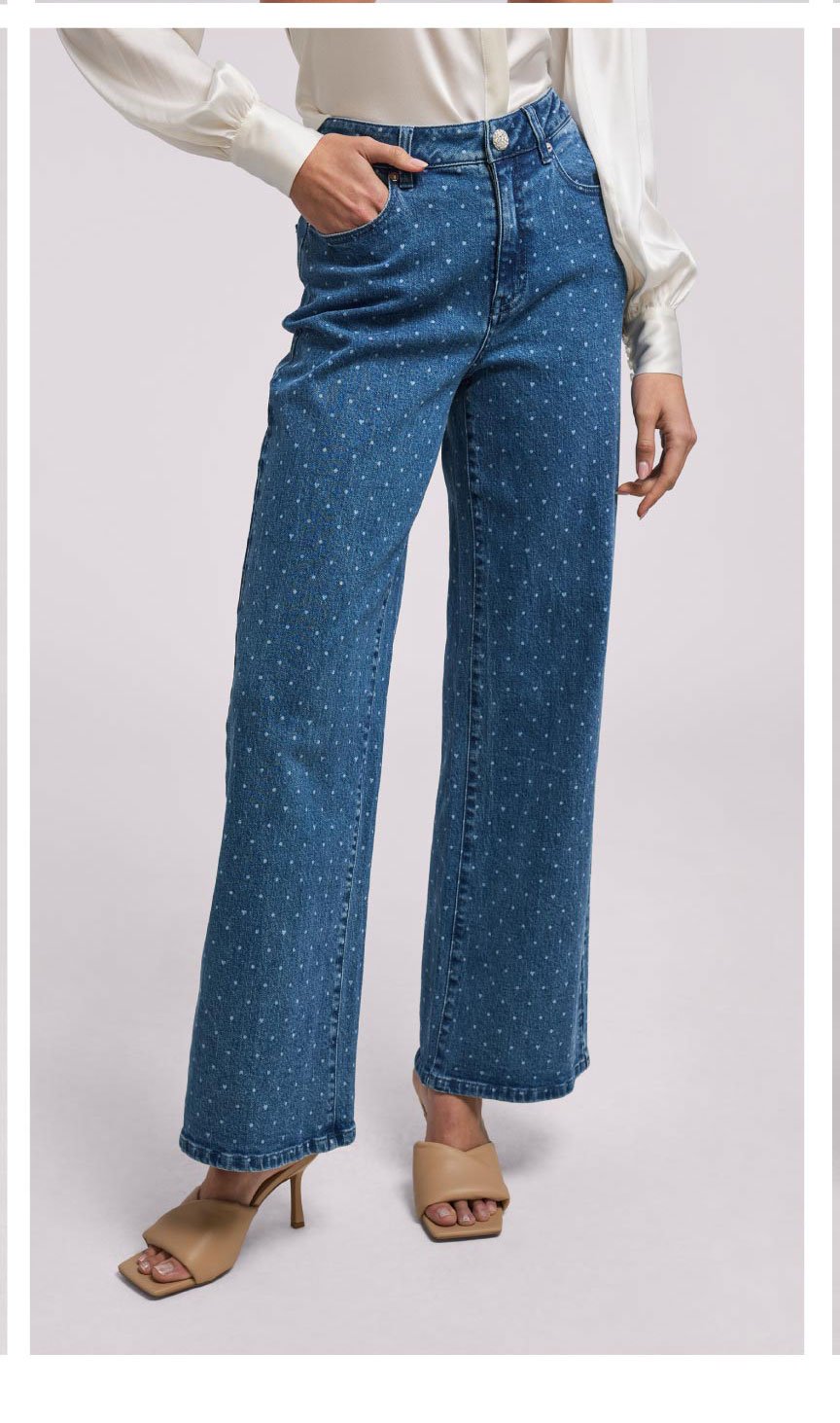 Judith Polka Dot Denim Pants - Blue Crush >> Shop Now