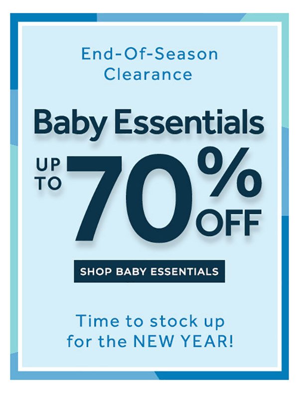 Baby Essentials up to 70% off