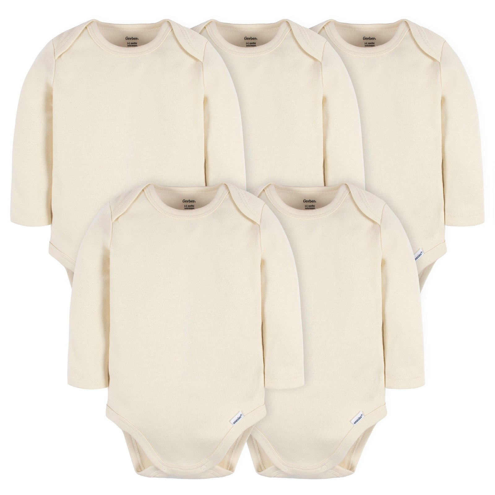 Image of 5-Pack Baby Natural Premium Long Sleeve Onesies® Bodysuits