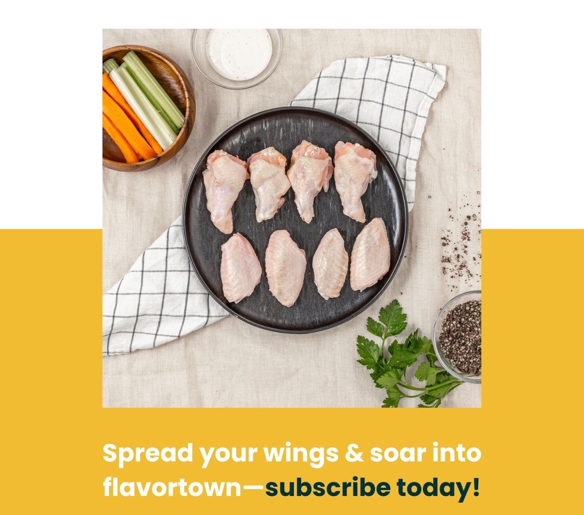 Free jumbo wings for a year! Subscribe today!