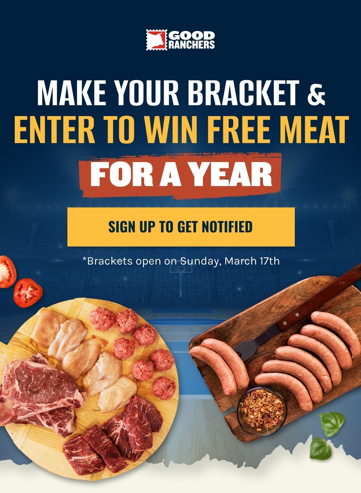 Good Ranchers March Meatness - Enter to Win FREE Meat for 1 Year!