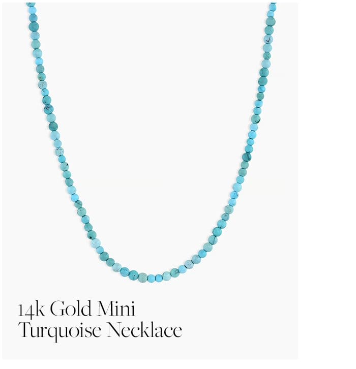14k gold mini turquoise necklace