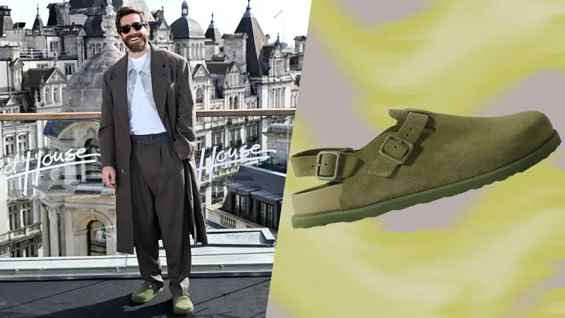 Jake Gyllenhaal wearing's Birkenstock's Tokio clogs. 