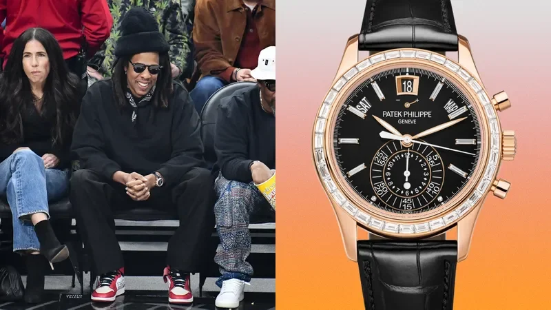 Image may contain: Jay-Z, Wristwatch, Clothing, Footwear, Shoe, Arm, Body Part, Person, Adult, Accessories, Glasses, and Hat