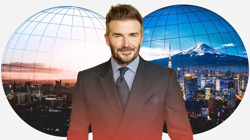 Image may contain: David Beckham, Photography, Accessories, Formal Wear, Tie, City, Face, Head, Person, and Portrait