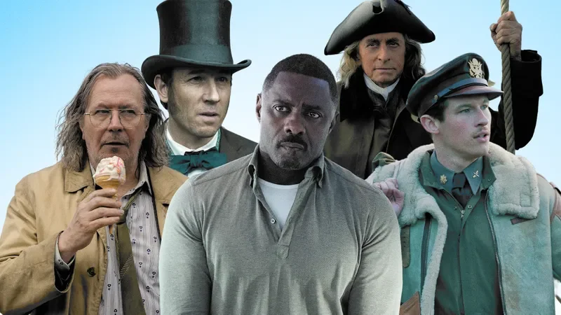 Gary Oldman in 'Slow Horses,' Tobias Menzies in 'Manhunt,' Idris Elba in 'Hijack,' Michael Douglas in 'Franklin,' and Callum Turner in 'Masters of the Air.' 