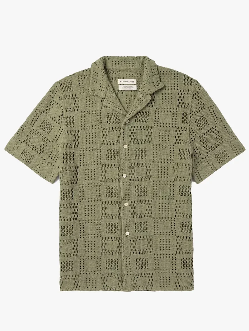 A Kind of Guise Gioia Camp-Collar Crocheted Cotton Shirt