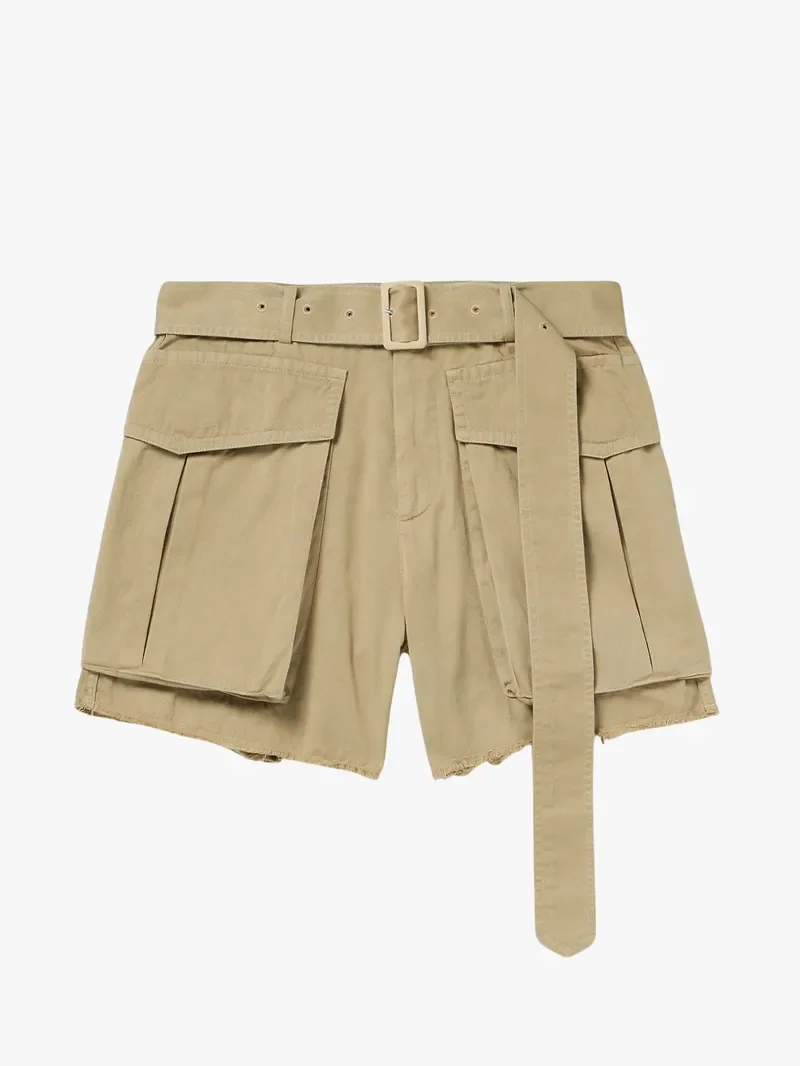Dries Van Noten Belted Frayed Cargo Shorts