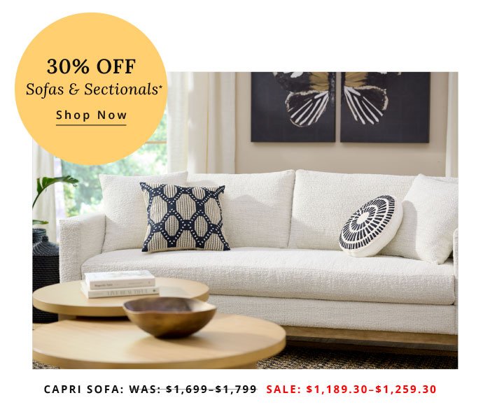 30% off Sofas & Sectionals*