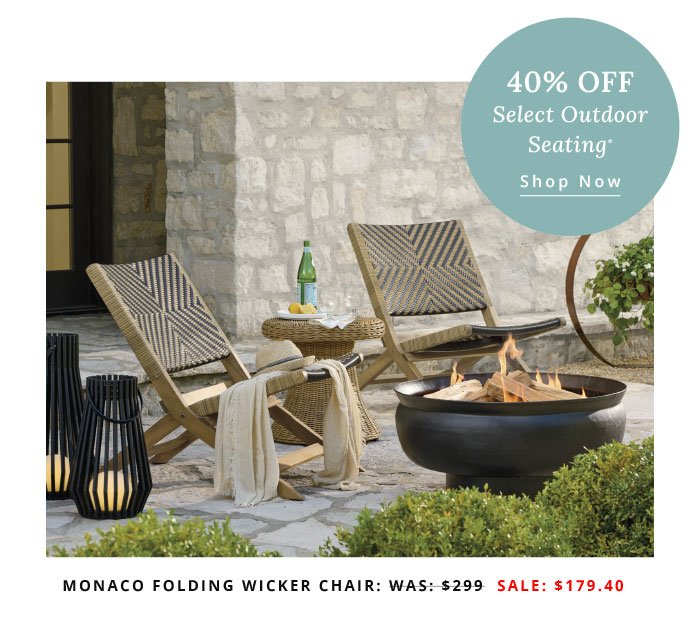 40% off Select Outdoor Seating